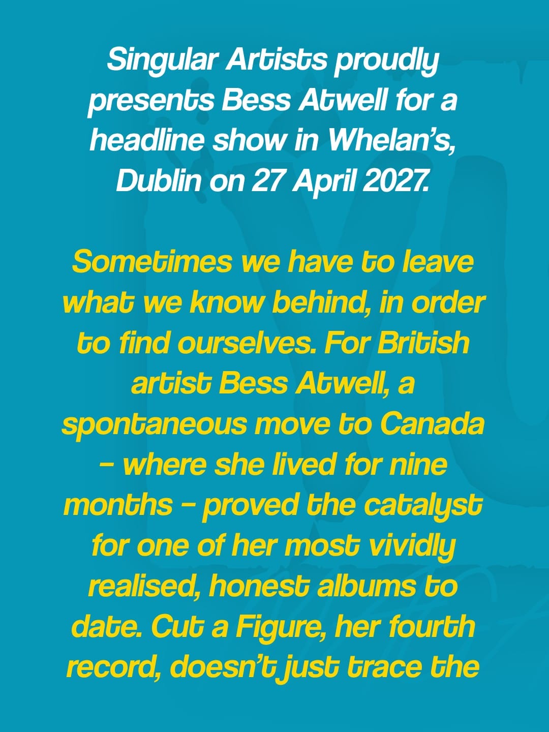 Bess Atwell announces Whelan's Dublin show for 27th April 2027 — photo 2