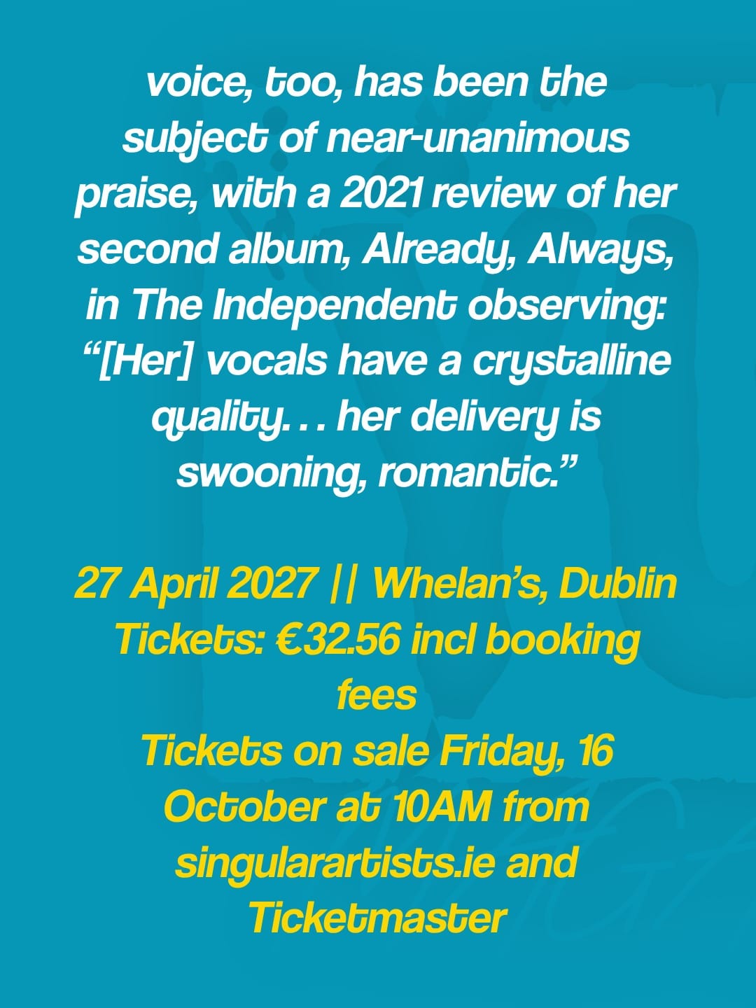 Bess Atwell announces Whelan's Dublin show for 27th April 2027 — photo 6