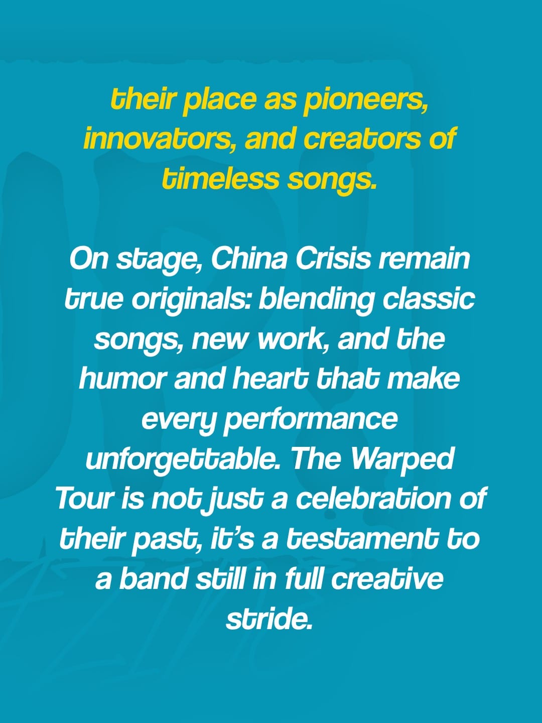 China Crisis announce Ambassador Theatre Dublin show for 7th February 2027 — photo 5