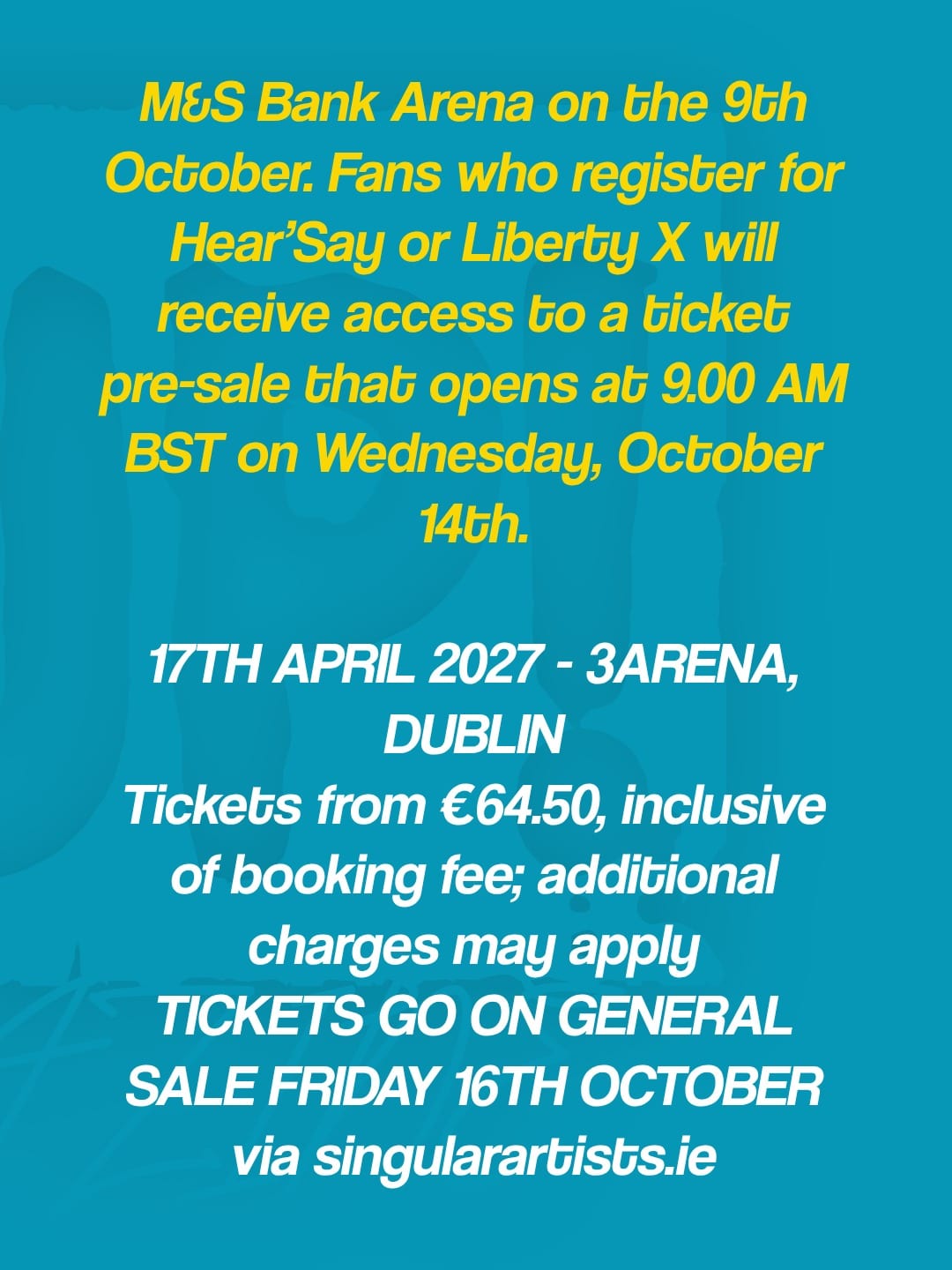 Hear’Say and Liberty X announce 3Arena show for 17th April 2027 — photo 9