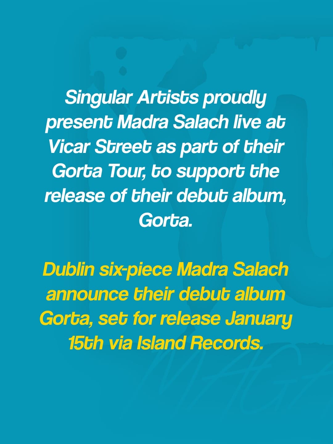 Madra Salach announce Vicar Street show for 14th April 2027 — photo 2