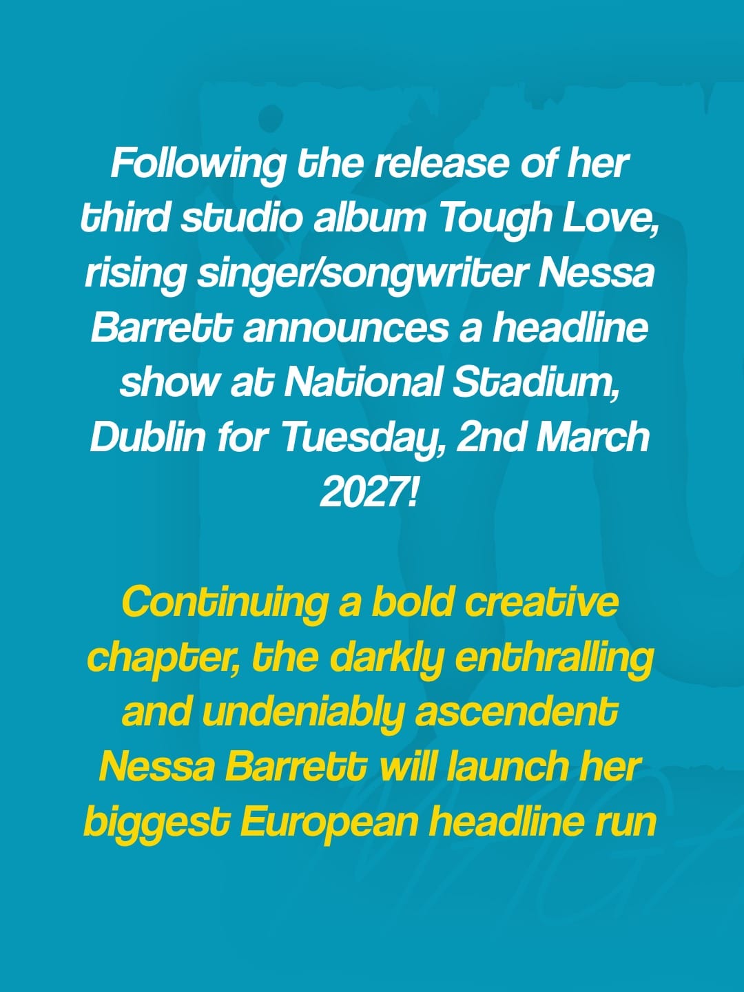 Nessa Barrett announces National Stadium show for 2nd March 2027 — photo 2