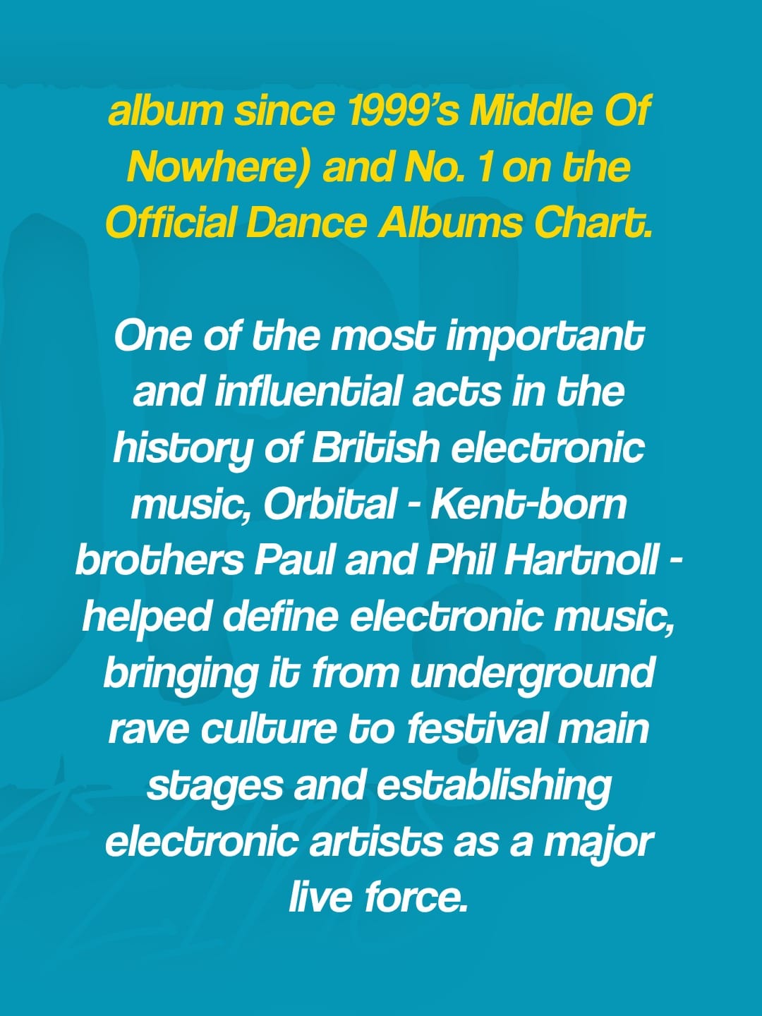 Orbital announce 3Olympia Theatre show for 8th April 2027 — photo 5