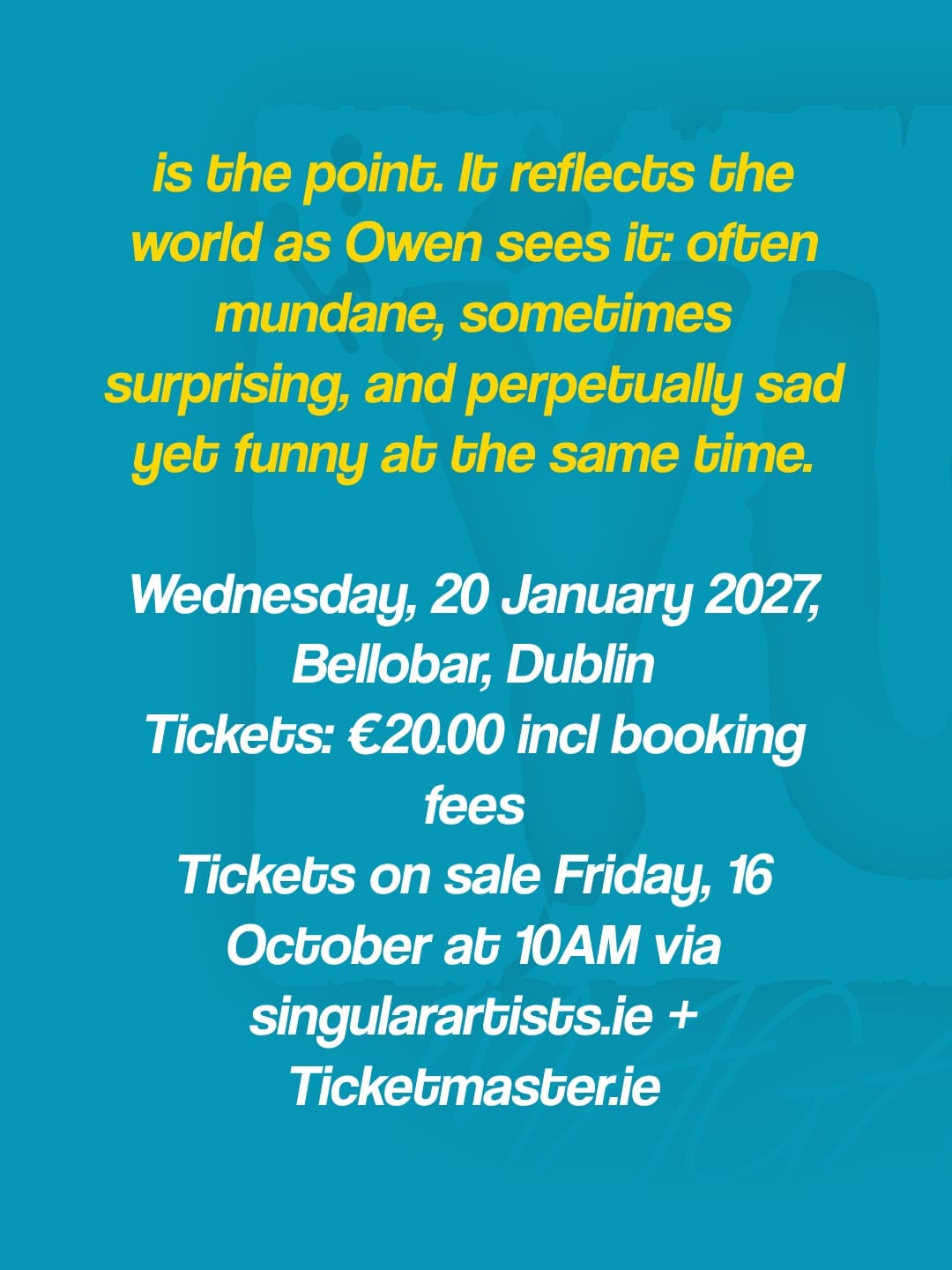 Ovven announces Bellobar Dublin show for 20th January 2027 — photo 8