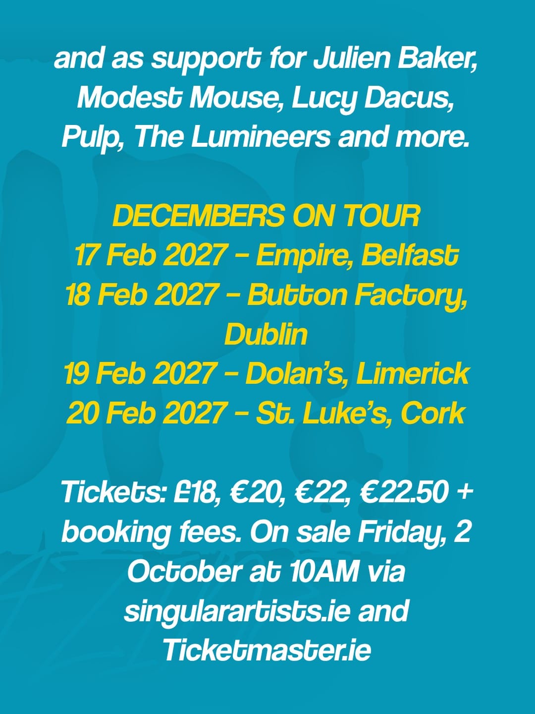 SOAK announces Decembers on Tour, including Button Factory Dublin on 18th February 2027 — photo 7