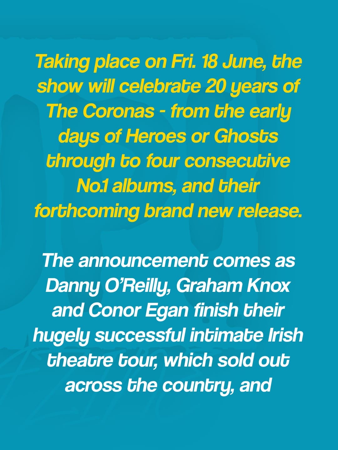 The Coronas announce 20th anniversary Fairview Park Dublin show for 18th June 2027 — photo 3