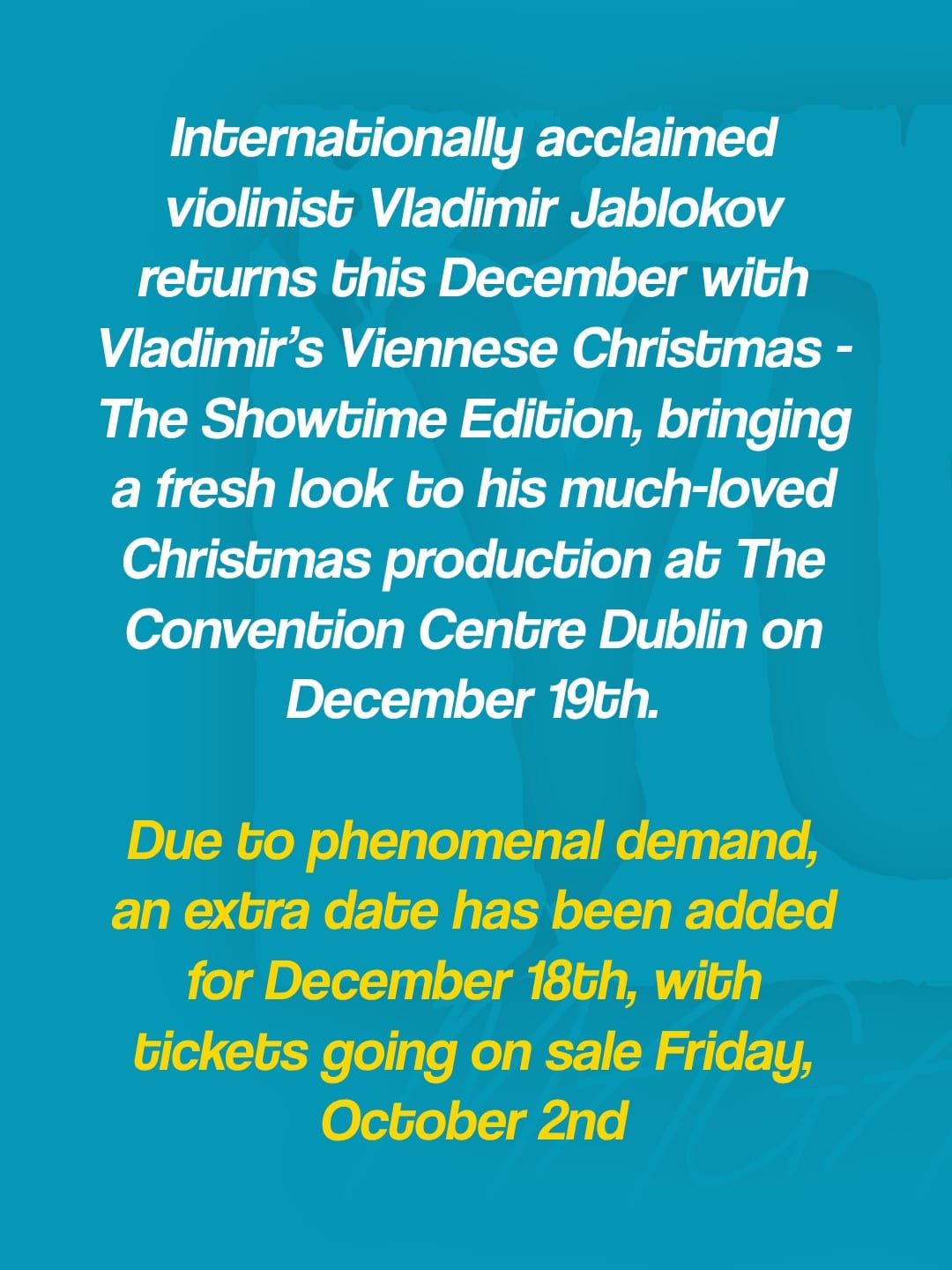 Vladimir’s Viennese Christmas adds extra Convention Centre show on 18th December — photo 2